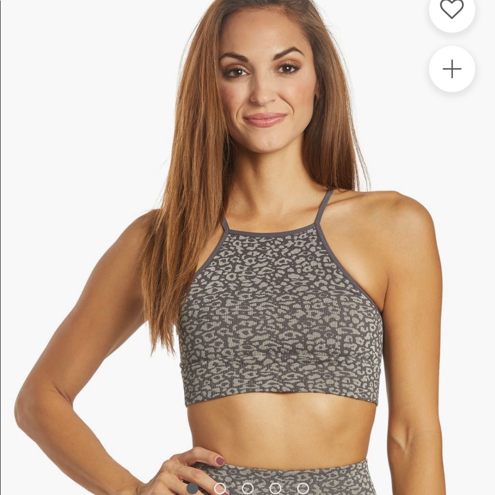 NWT Free People Leopard cropped sports bra - M/L